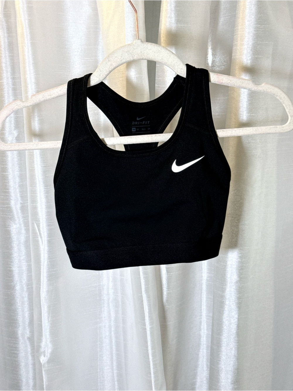 Nike Black Sports Bra with White Swoosh